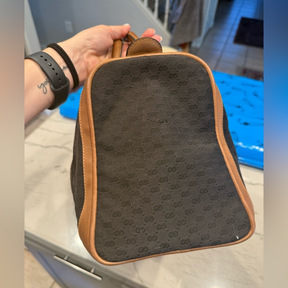 Gucci Black Canvas & Brown Leather Weekend Bag - Picture 6 of 16